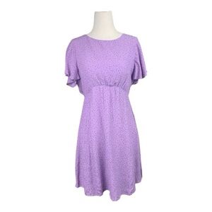 Free People Violet Purple Polka Dot Open Back Summer Dress Flowy Mini Size 4